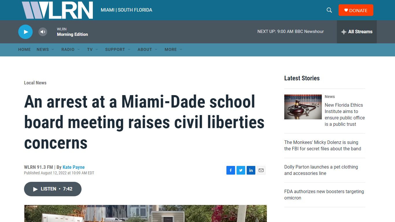 An arrest at a Miami-Dade school board meeting raises civil liberties ...